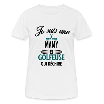 je suis golfeuse qui déchire et mamy - T-shirt respirant Femme - blanc - Devant - AI Model Female 172 dark (172cm)