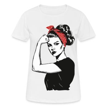 Girl Power Girl Power Grl Pwr Femme Fille Rétro - T-shirt respirant Femme - blanc - Devant - AI Model Female 172 dark (172cm)
