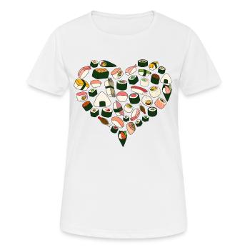 l’amour des sushis - T-shirt respirant Femme - blanc - Devant - AI Model Female 172 dark (172cm)