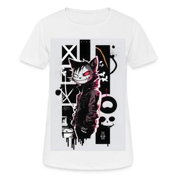 Cat Graffiti Design by ART8NS Art ON Streetwear - Frauen T-Shirt atmungsaktiv - Weiß - Vorne - AI Model Female 172 dark (172cm)