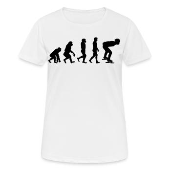 Eisschnelllauf Eisschnelllauf Schlittschuhlauf Evolution - Frauen T-Shirt atmungsaktiv - Weiß - Vorne - AI Model Female 172 dark (172cm)
