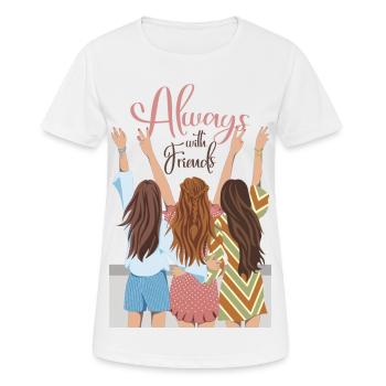 Toujours avec des amis - T-shirt respirant Femme - blanc - Devant - AI Model Female 172 dark (172cm)