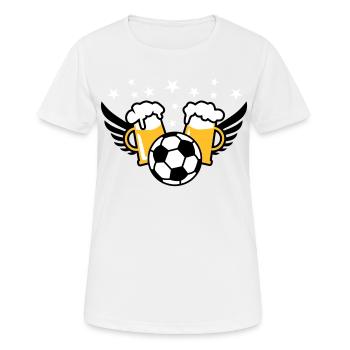 Fussball-Party 2 Mass Bier 01 3c - Frauen T-Shirt atmungsaktiv - Weiß - Vorne - AI Model Female 172 dark (172cm)