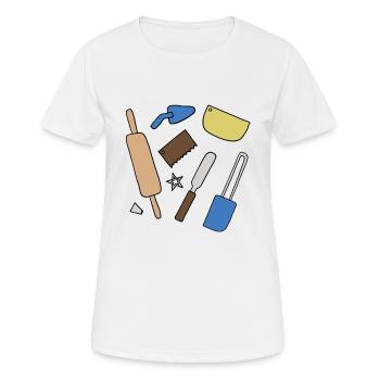 Pâtissier - T-shirt respirant Femme - blanc - Devant - AI Model Female 172 dark (172cm)