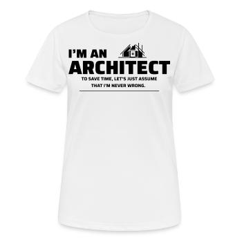 Architecte Étudiant en architecture drôle - T-shirt respirant Femme - blanc - Devant - AI Model Female 172 dark (172cm)