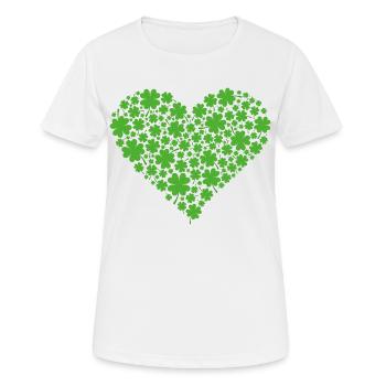 Shamrock Heart - St Patricks Day - T-shirt respirant Femme - blanc - Devant - AI Model Female 172 dark (172cm)