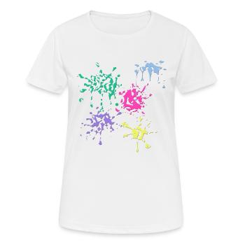 Taches de couleur - T-shirt respirant Femme - blanc - Devant - AI Model Female 172 dark (172cm)