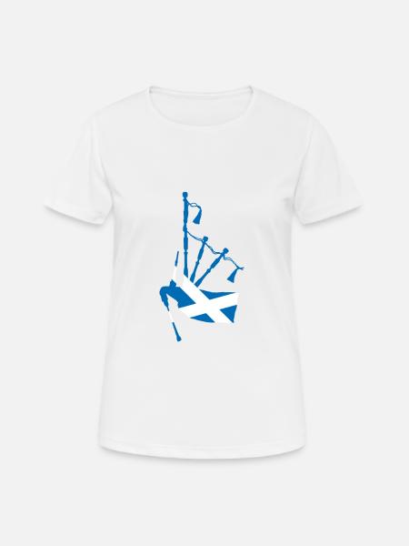 Scottish bagpipes and flag - Women's Breathable T-Shirt - white