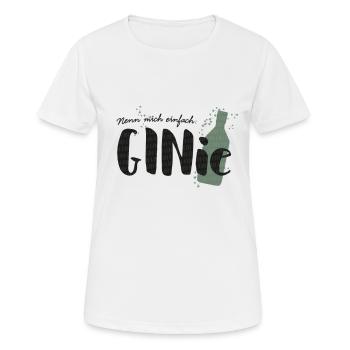 Ginie gin o clock cadeau tonique alcool dictons - T-shirt respirant Femme - blanc - Devant - AI Model Female 172 dark (172cm)
