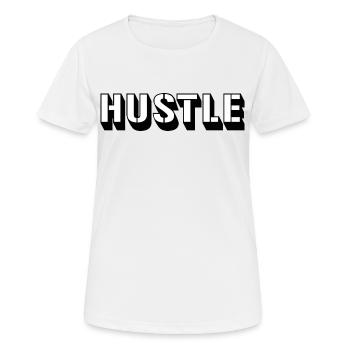 Hustle - Frauen T-Shirt atmungsaktiv - Weiß - Vorne - AI Model Female 172 dark (172cm)