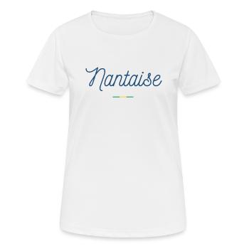 Nantaise Bleu Design Français Foot - T-shirt respirant Femme - blanc - Devant - AI Model Female 172 dark (172cm)