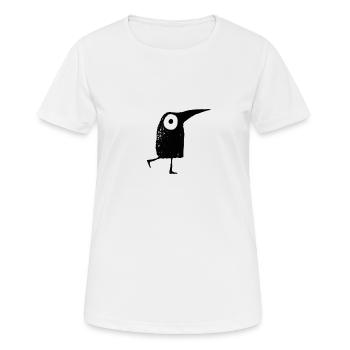 funny birds walking - T-shirt respirant Femme - blanc - Devant - AI Model Female 172 dark (172cm)