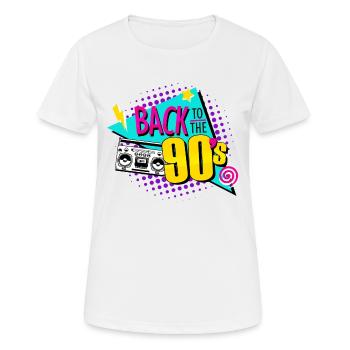 Back to the 90 es Ghettoblaster - Frauen T-Shirt atmungsaktiv - Weiß - Vorne - AI Model Female 172 dark (172cm)