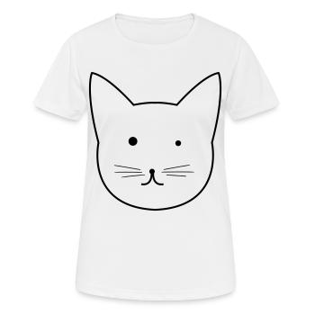Cat head black and white whiskers - Women's Breathable T-Shirt - white - Front - AI Model Female 172 dark (172cm)