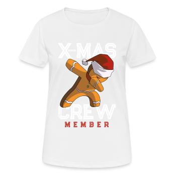 lebkuchenmann xmas crew - Frauen T-Shirt atmungsaktiv - Weiß - Vorne - AI Model Female 172 dark (172cm)