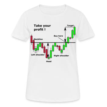 Shoulder-Head-Shoulder Chart - Women's Breathable T-Shirt - white - Front - AI Model Female 172 dark (172cm)