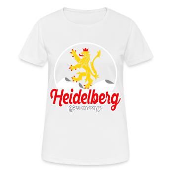 Heidelberg Löwe Deutschland - Dunkel Vintage - Frauen T-Shirt atmungsaktiv - Weiß - Vorne - AI Model Female 172 dark (172cm)