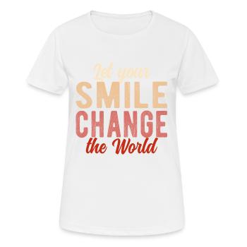 Let your smile change the world colored design - Women's Breathable T-Shirt - white - Front - AI Model Female 172 dark (172cm)