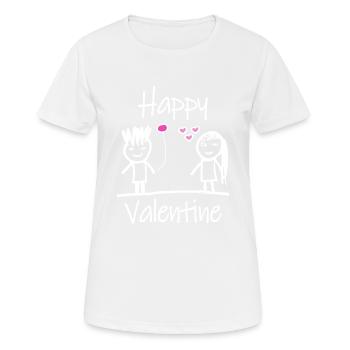Joyeuse Saint-Valentin Coeur Cadeau Amour - T-shirt respirant Femme - blanc - Devant - AI Model Female 172 dark (172cm)
