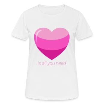 Nous avons juste besoin d’amour - Cadeau Saint-Valentin - T-shirt respirant Femme - blanc - Devant - AI Model Female 172 dark (172cm)