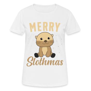 Faultier Weihnachten Weihnachtsgeschenk - Frauen T-Shirt atmungsaktiv - Weiß - Vorne - AI Model Female 172 dark (172cm)