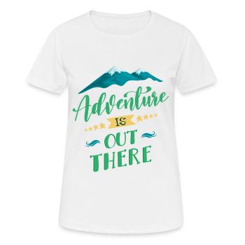 L'aventure est là, dehors - T-shirt respirant Femme - blanc - Devant - AI Model Female 172 dark (172cm)