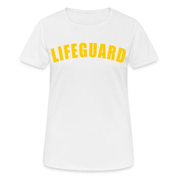 LIFEGUARD jaune nageur sauveteur maître-nageur - T-shirt respirant Femme - blanc - Devant - AI Model Female 172 dark (172cm)