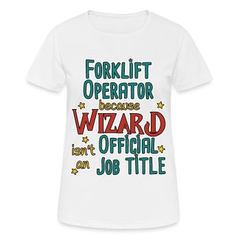 Forklift Operator Wizard - Frauen T-Shirt atmungsaktiv - Weiß - Vorne - AI Model Female 172 dark (172cm)