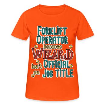 Forklift Operator Wizard - Frauen T-Shirt atmungsaktiv - Neonorange - Vorne - AI Model Female 172 dark (172cm)
