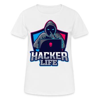 Hacker Life - T-shirt respirant Femme - blanc - Devant - AI Model Female 172 dark (172cm)