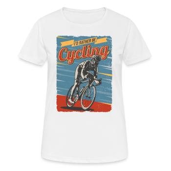I'd rather be Cycling - Women's Breathable T-Shirt - white - Front - AI Model Female 172 dark (172cm)