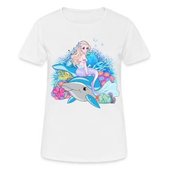 Cadeau sirène sirène - T-shirt respirant Femme - blanc - Devant - AI Model Female 172 dark (172cm)