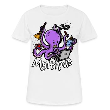 Multipus Multitâche Octopus - T-shirt respirant Femme - blanc - Devant - AI Model Female 172 dark (172cm)
