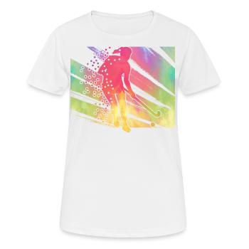 Hockey sur gazon - T-shirt respirant Femme - blanc - Devant - AI Model Female 172 dark (172cm)