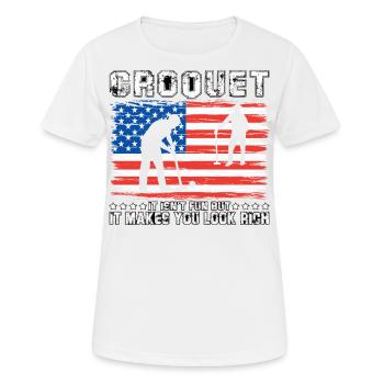 Croquet it isn't fun but it makes you look rich - Frauen T-Shirt atmungsaktiv - Weiß - Vorne - AI Model Female 172 dark (172cm)