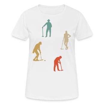 Krocket - Frauen T-Shirt atmungsaktiv - Weiß - Vorne - AI Model Female 172 dark (172cm)