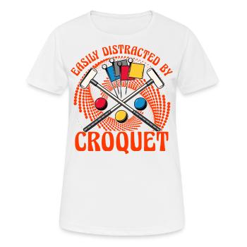Easily Distracted by Croquet - Frauen T-Shirt atmungsaktiv - Weiß - Vorne - AI Model Female 172 dark (172cm)