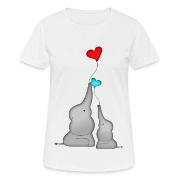 Elefanten Herz Luftballon Baby Geburtstag - Frauen T-Shirt atmungsaktiv - Weiß - Vorne - AI Model Female 172 dark (172cm)