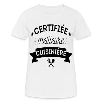 T shirt cuisine humour femme cuisinière cadeau - T-shirt respirant Femme - blanc - Devant - AI Model Female 172 dark (172cm)