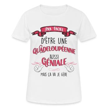 Femme Guadeloupéenne Géniale Citation Cadeau - T-shirt respirant Femme - blanc - Devant - AI Model Female 172 dark (172cm)