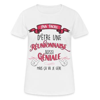 Ma Réunionnaise Elle Est Géniale - T-shirt respirant Femme - blanc - Devant - AI Model Female 172 dark (172cm)