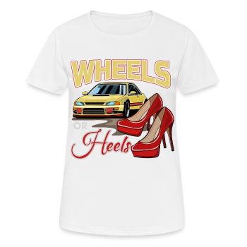 Gender Reveal Party Enceinte Wheels Or talons - T-shirt respirant Femme - blanc - Devant - AI Model Female 172 dark (172cm)