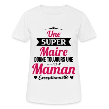 Maire Future Maman Cadeau Drôle - T-shirt respirant Femme - blanc - Devant - AI Model Female 172 dark (172cm)