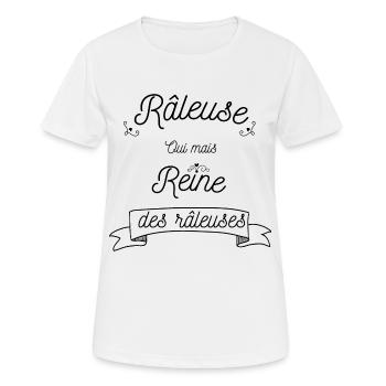 Râleuse oui mais reine des râleuses, humour - T-shirt respirant Femme - blanc - Devant - AI Model Female 172 dark (172cm)