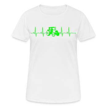 ECG HEARTBEAT HEARTBEAT TRACTEUR AGRICULTEUR AGRICULTEUR - T-shirt respirant Femme - blanc - Devant - AI Model Female 172 dark (172cm)