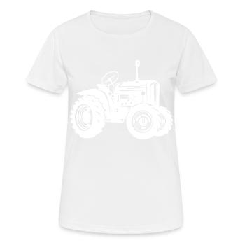 Traktor Bauer Farmer Symbol - Frauen T-Shirt atmungsaktiv - Weiß - Vorne - AI Model Female 172 dark (172cm)