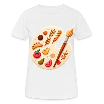 Palette culinaire Art culinaire sur toile - T-shirt respirant Femme - blanc - Devant - AI Model Female 172 dark (172cm)