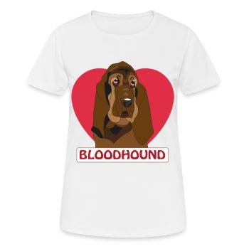 Bloodhound - Frauen T-Shirt atmungsaktiv - Weiß - Vorne - AI Model Female 172 dark (172cm)