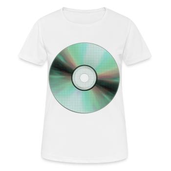 Fld.) CD disque compact musique musique hifi - T-shirt respirant Femme - blanc - Devant - AI Model Female 172 dark (172cm)