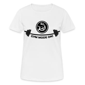 Gym Mode on - Frauen T-Shirt atmungsaktiv - Weiß - Vorne - AI Model Female 172 dark (172cm)